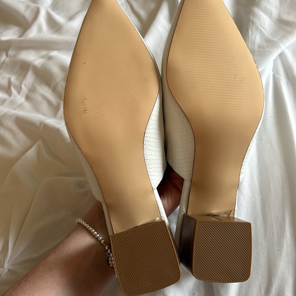 ***SOLD*** White Heeled Mules - Picture 2 of 2